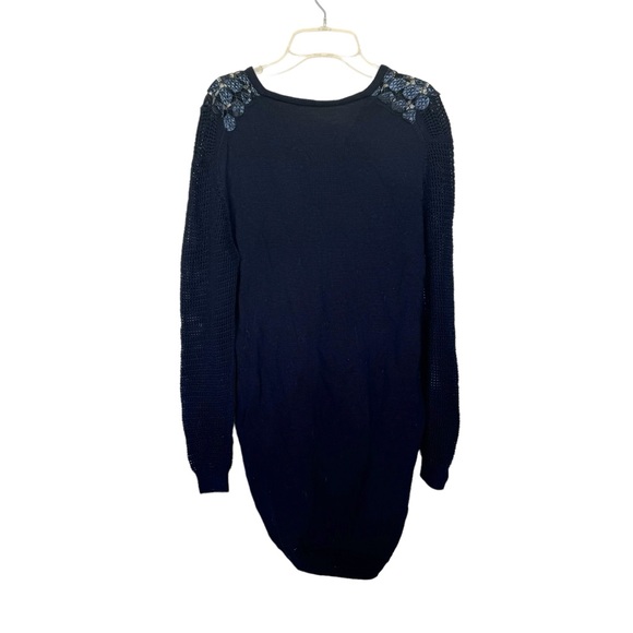 Marco de Vincenzo Navy Blue Metallic Circle Tunic Sweater - Picture 2 of 8